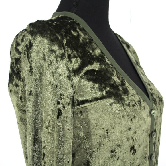 Marc Jacobs Green Velvet Henley Maxi Slip Dress Polyester Long Sleeves 0 XS NEW - Picture 3 of 8